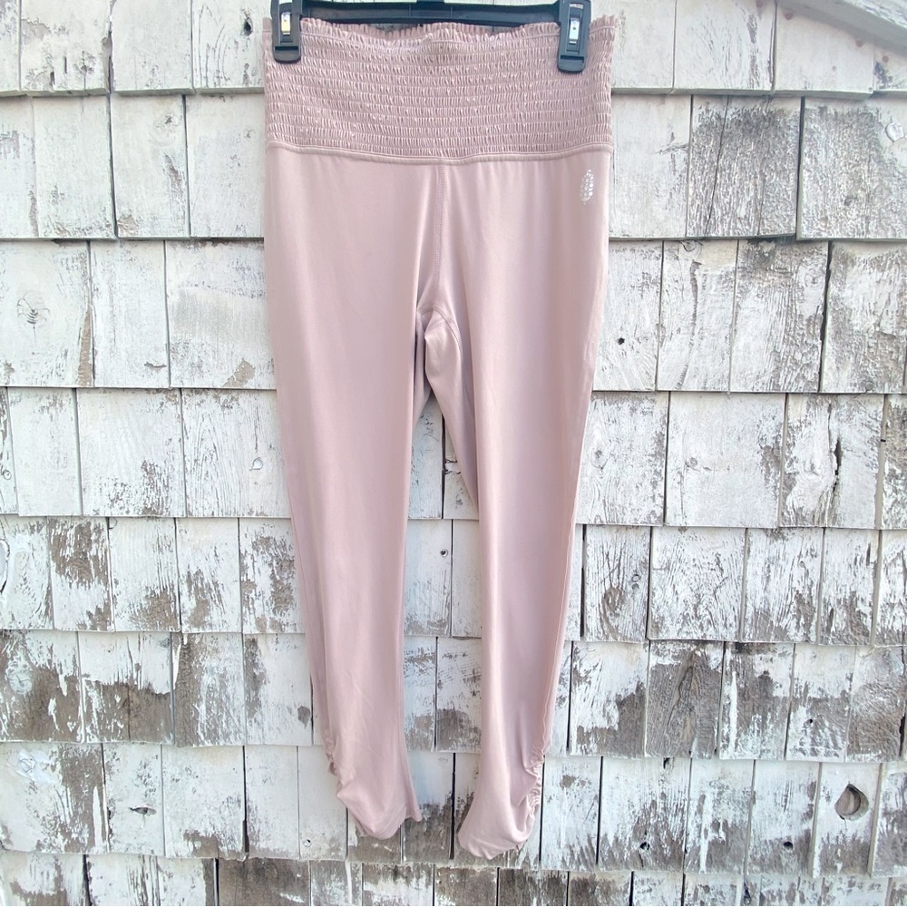 Free People Movement Light Pink Ruched High Waist Leggings